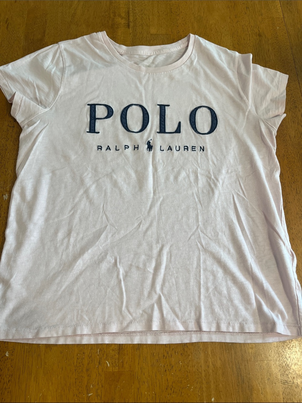 Ralph Lauren Pink Tee with Navy Logo